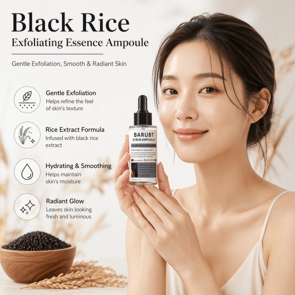 Luxury Skincare Gifts - Ampul Beras Hitam Eksfoliasi 80ml, Perawatan