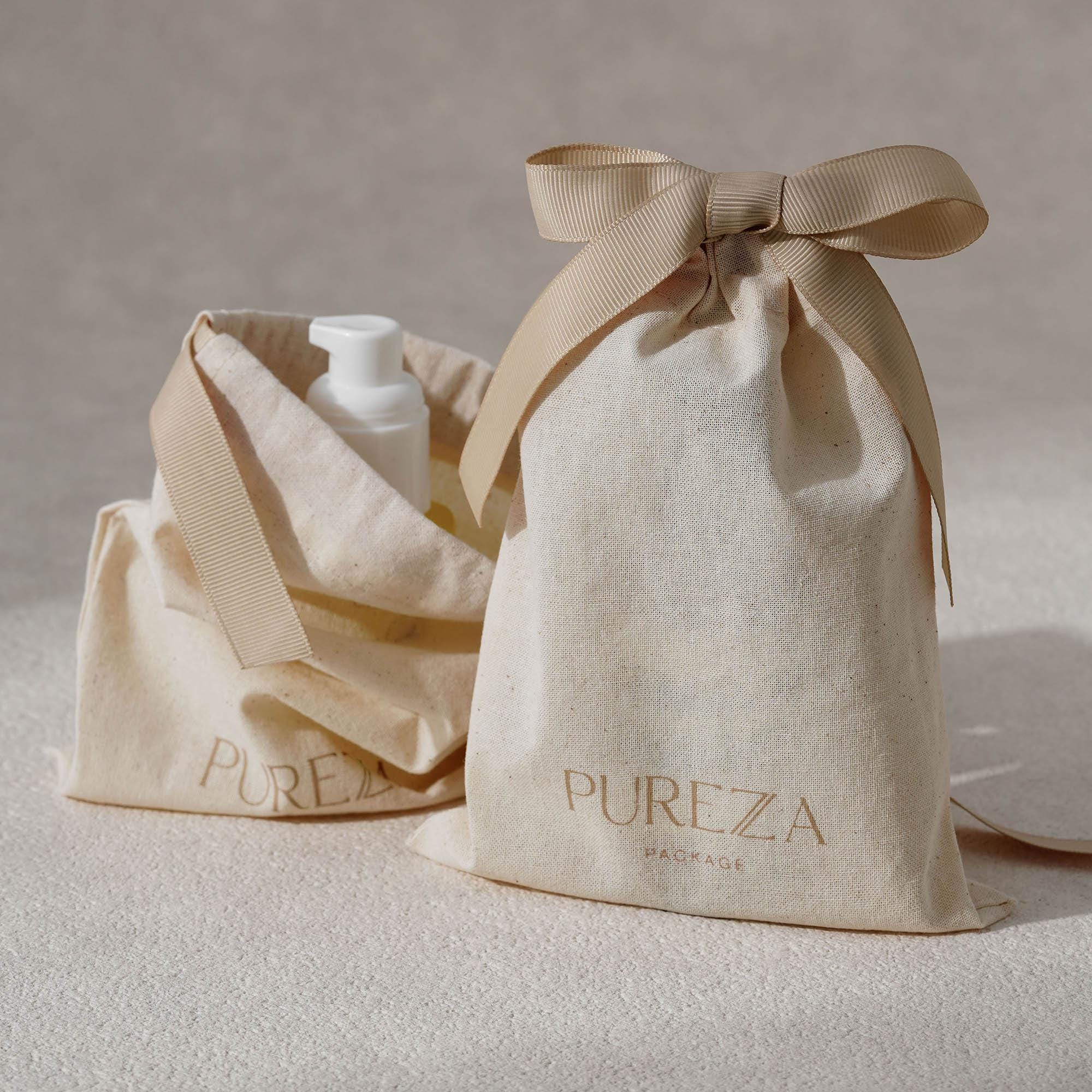Kantong Serut Katun Alami yang - Luxury Skincare Gifts ulasan dan harga